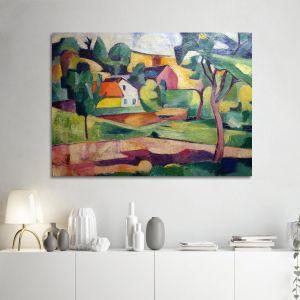 Canvas print Lower Rhine village, Helmuth Macke