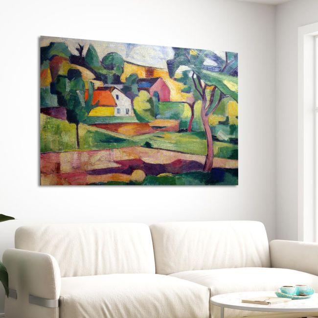 Canvas print Lower Rhine village, Helmuth Macke