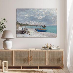 Πίνακας ζωγραφικής Beach in Sainte Adresse Monet C. Καμβάς τελαρωμένος Όψη 1 2