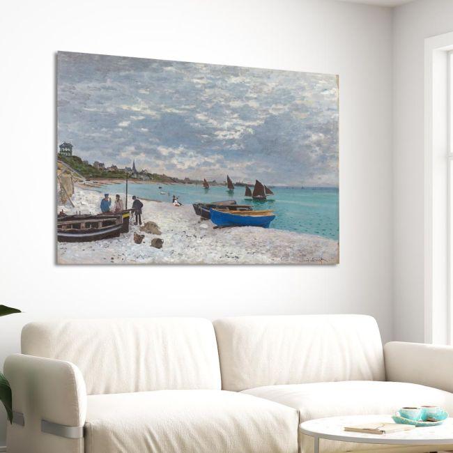 Canvas print Beach in Sainte Adresse, Monet C.