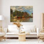 Canvas print Boats at Zaandam, Monet C.