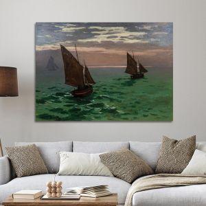 Canvas print Fishing boats, Monet C.