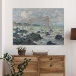 Canvas print Fishing nets at Pourville, Monet C.