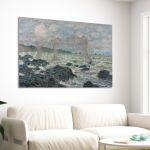 Canvas print Fishing nets at Pourville, Monet C.