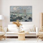 Canvas print Fishing nets at Pourville, Monet C.