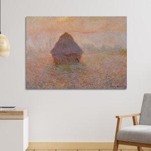 Canvas print Grainstack, sun in the mist, Monet C.