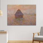 Canvas print Grainstack, sun in the mist, Monet C.