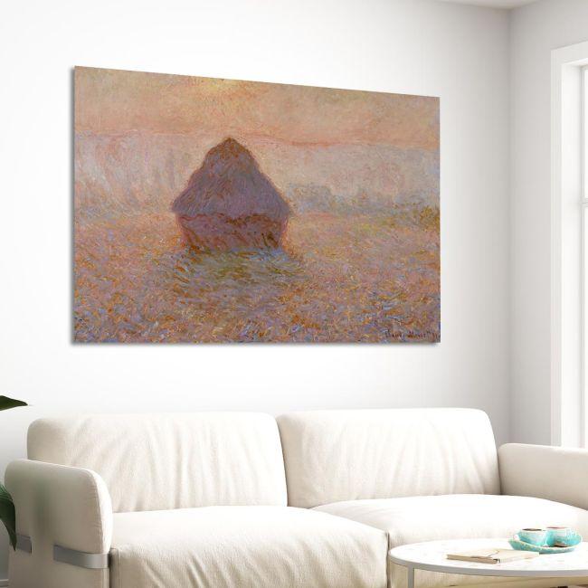 Πίνακας ζωγραφικής Grainstack, sun in the mist, Monet C.