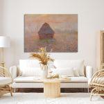 Canvas print Grainstack, sun in the mist, Monet C.