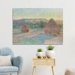 Canvas print Stacks of wheat (End of summer), Monet C.
