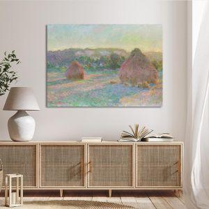 Canvas print Stacks of wheat (End of summer) Monet C. Framed canvas View 1 2