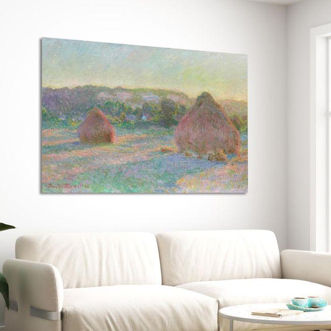 Canvas print Stacks of wheat (End of summer), Monet C.
