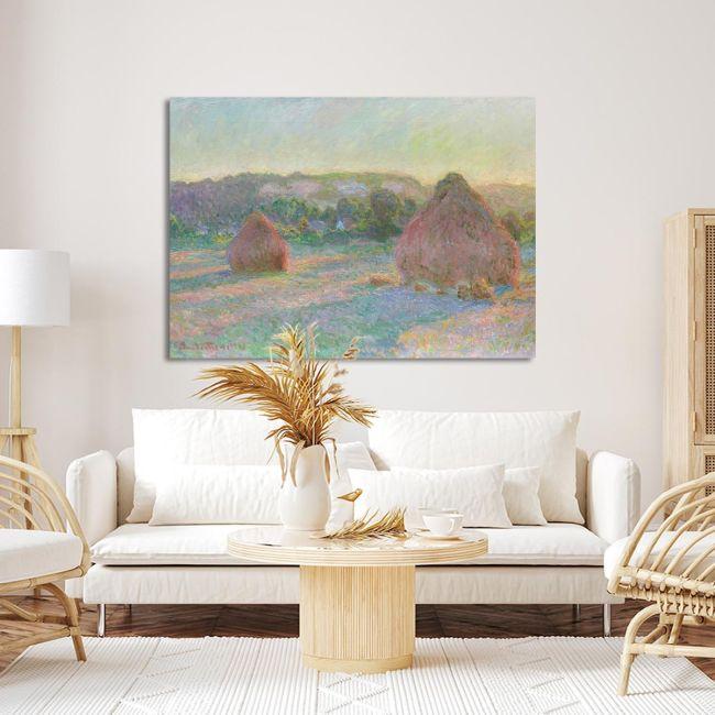 Canvas print Stacks of wheat (End of summer), Monet C.