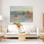 Canvas print Stacks of wheat (End of summer), Monet C.