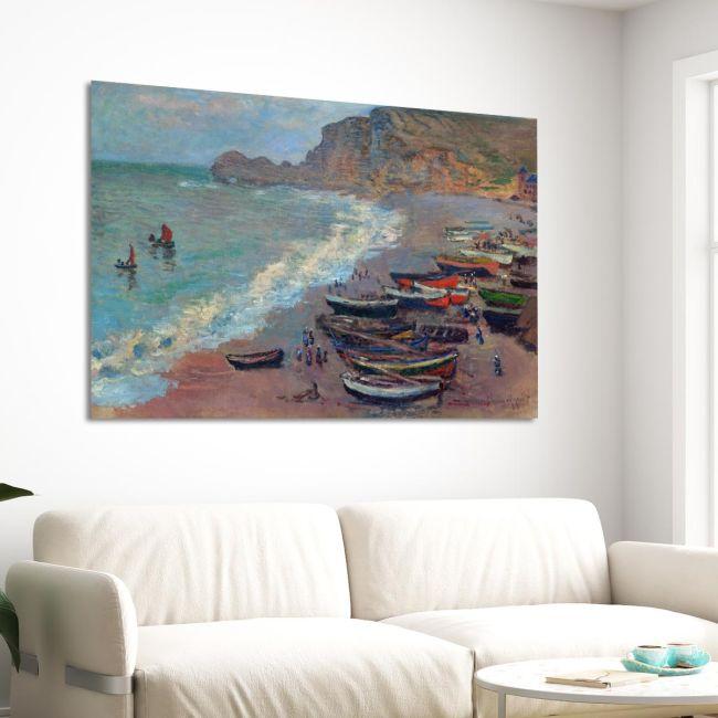Πίνακας ζωγραφικής The beach at Etretat, Monet C.