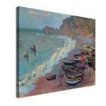 Canvas print The beach at Etretat, Monet C.