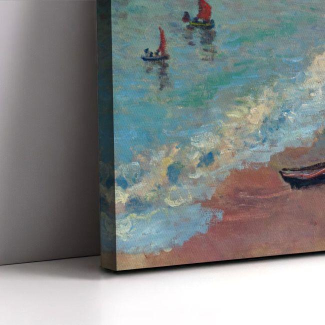 Canvas print The beach at Etretat, Monet C.