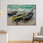 Πίνακας ζωγραφικής Three fishing boats, Monet C.