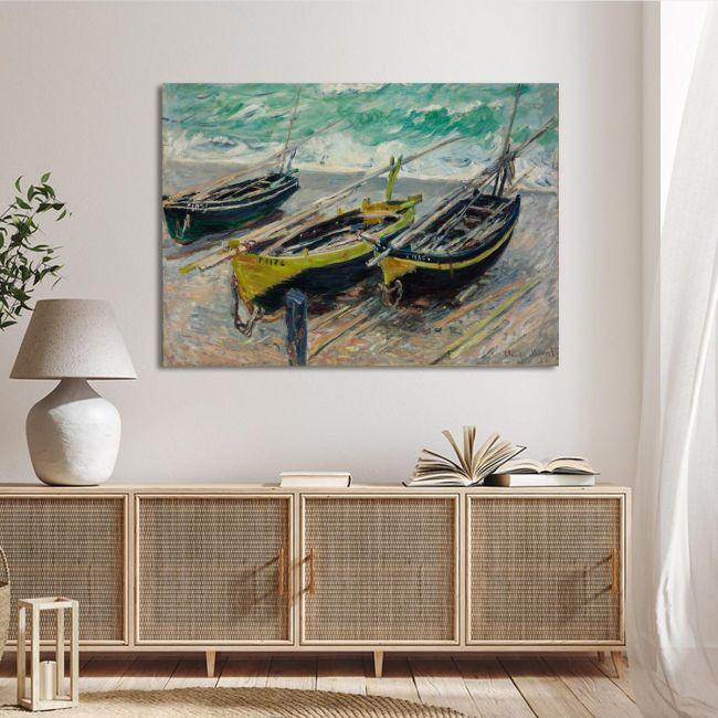 Πίνακας ζωγραφικής Three fishing boats, Monet C.
