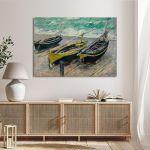 Canvas print Three fishing boats, Monet C.