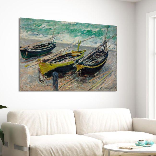 Πίνακας ζωγραφικής Three fishing boats, Monet C.