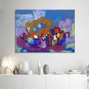 Canvas print Figures in landscape, (original Hölzel A.)