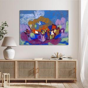 Canvas print Figures in landscape (original Hölzel A.) Framed canvas View 1 2