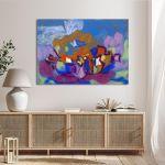 Canvas print Figures in landscape, (original Hölzel A.)