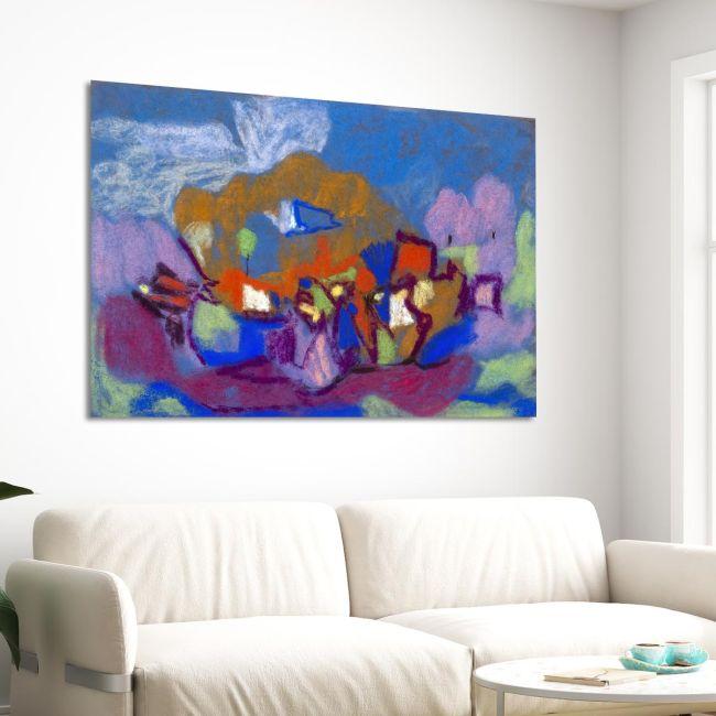 Canvas print Figures in landscape, (original Hölzel A.)