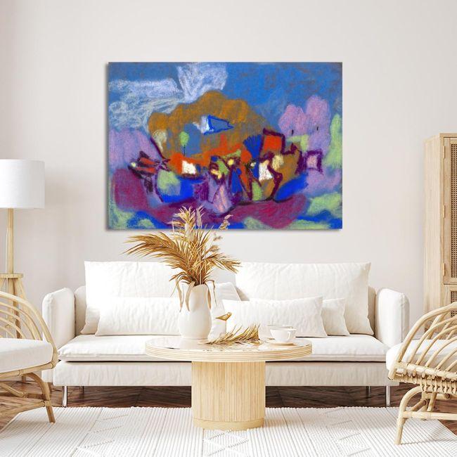 Canvas print Figures in landscape, (original Hölzel A.)