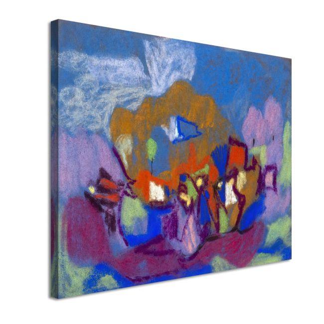 Canvas print Figures in landscape, (original Hölzel A.)