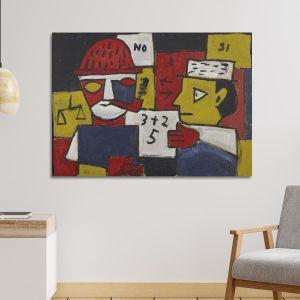 Canvas print Constructivo a cinco tonos con dos figuras discutiendo, Joaquín Torres-García