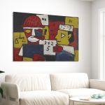 Canvas print Constructivo a cinco tonos con dos figuras discutiendo, Joaquín Torres-García