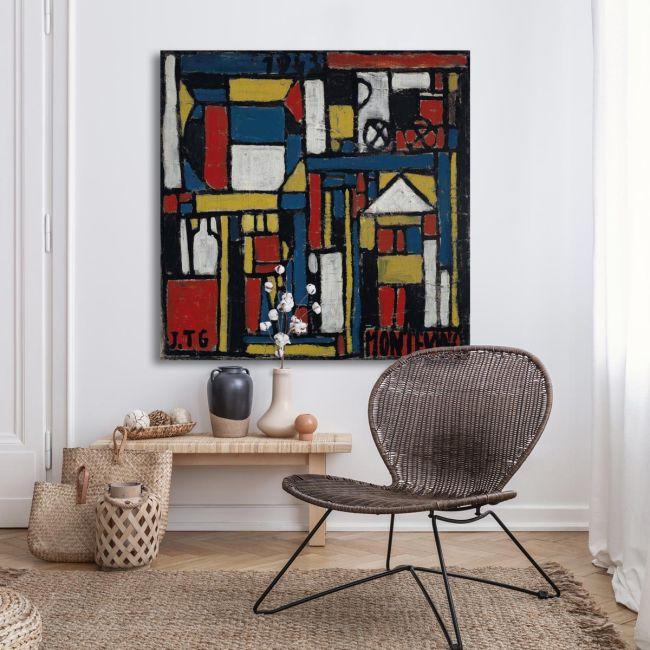 Canvas print Constructivo con formas estructuradas, square, Joaquín Torres-García