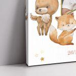 Canvas baptism baptism Welcome, Star with photo and woodland animals