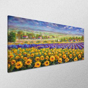 Πίνακας σε καμβά Tuscany summer πανοραμικός Καμβάς τελαρωμένος Όψη 1 2