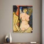 Canvas print Nude in mirror, O. Mueller