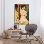 Canvas print Nude in mirror, O. Mueller
