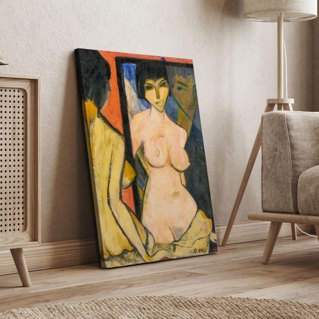 Canvas print Nude in mirror, O. Mueller