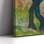 Canvas print River bank with blue tree, O. Mueller