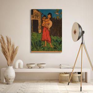 Πίνακας ζωγραφικής Standing woman with a child O. Mueller Καμβάς τελαρωμένος Όψη 1 2