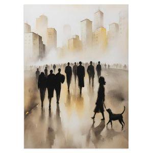  Crowded golden city αφίσα κάδρο  Αφίσα πόστερ με μαύρη κορνίζα 2