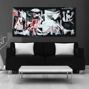 Canvas print Guernica coloured reart (original Picasso P.)