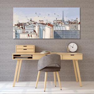 Canvas print Paris, Paris roofs, panoramic