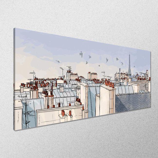 Canvas print Paris, Paris roofs, panoramic