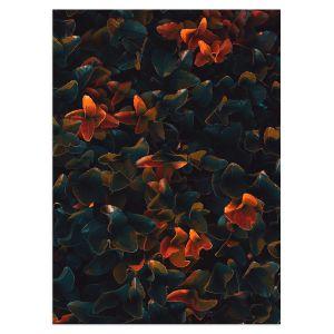 Poster Orange green leaves 2