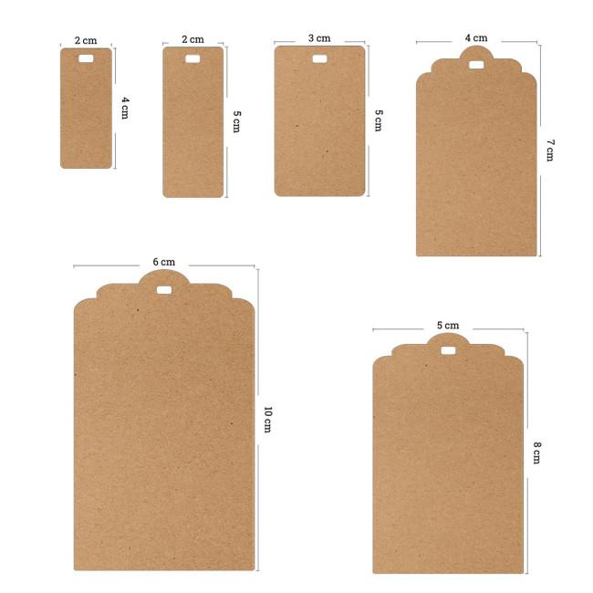 Cardboard Craft Labels, die cut