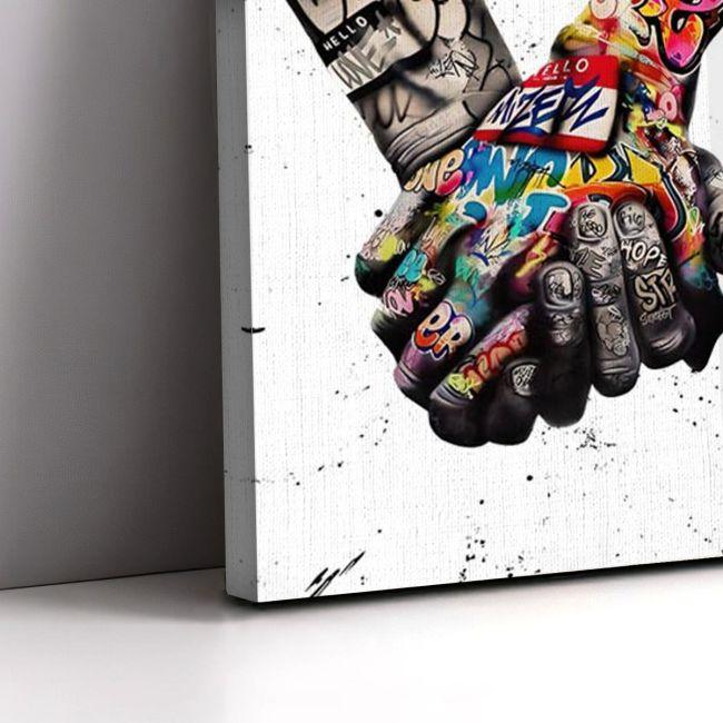 Canvas print Love in the graffiti years 3 panels