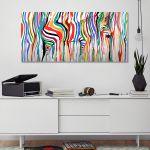 Canvas print Rainbow zebra, panoramic