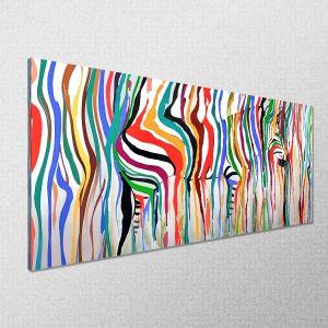 Canvas print Rainbow zebra panoramic Framed canvas View 1 2